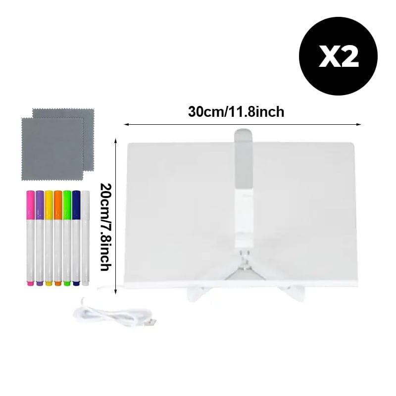 LumeNote – Multi-Color Glowing Memo – 2 Sets-11.8*7.8in + 7 colored pens