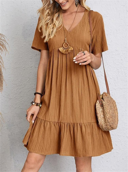 VintageMuse – Retro V-Neck Women’s Top – Brown / S