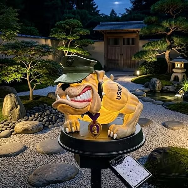 GlowTerra – Outdoor Solar Garden Lamp – Bulldog