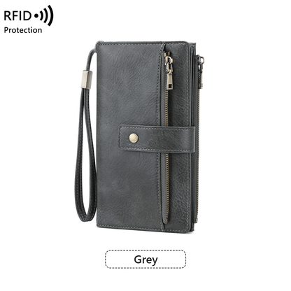 LunaVault – RFID Blocking Elegant Long Wallet – Grey