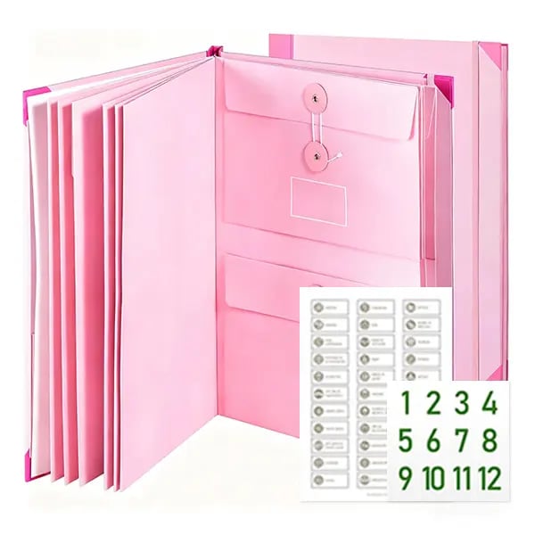 SwiftSort - Expandable Document Folder – Pink