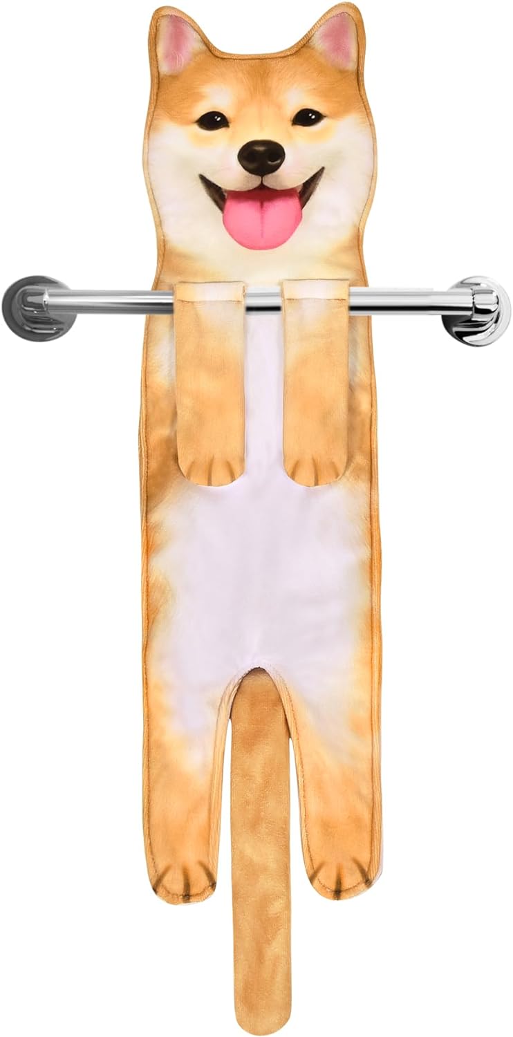 PurrSoft – Cute Cat Microfiber Hand Towel – Shiba Inu