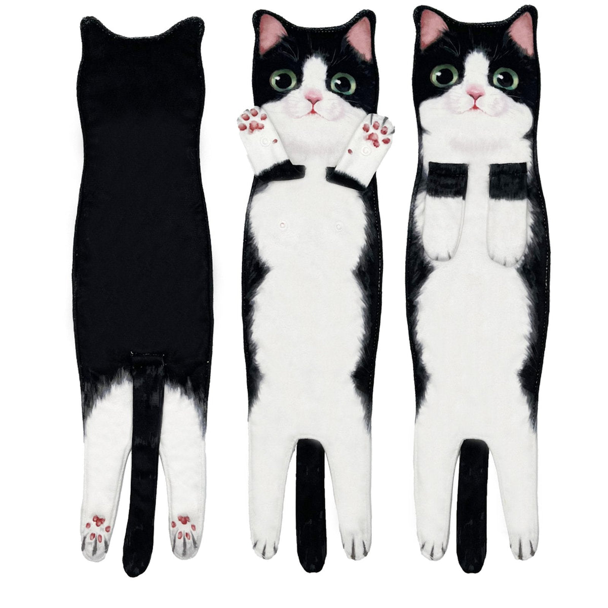PurrfectlyClean – Humorous Cat Print Hand Towels – Tuxedo Cat