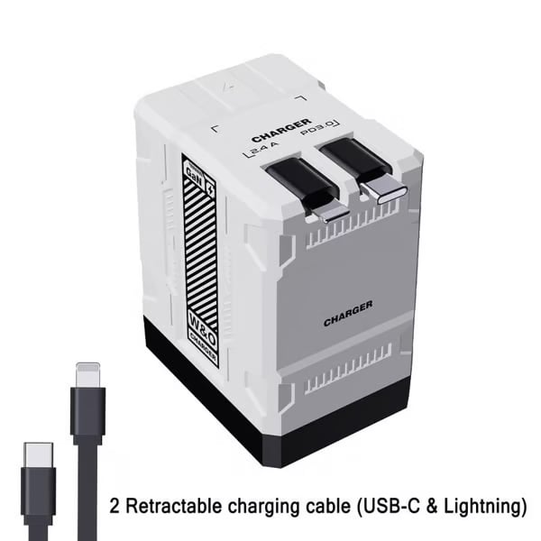 SnapCharge Pro – Tangle-Free Fast Power Hub – White