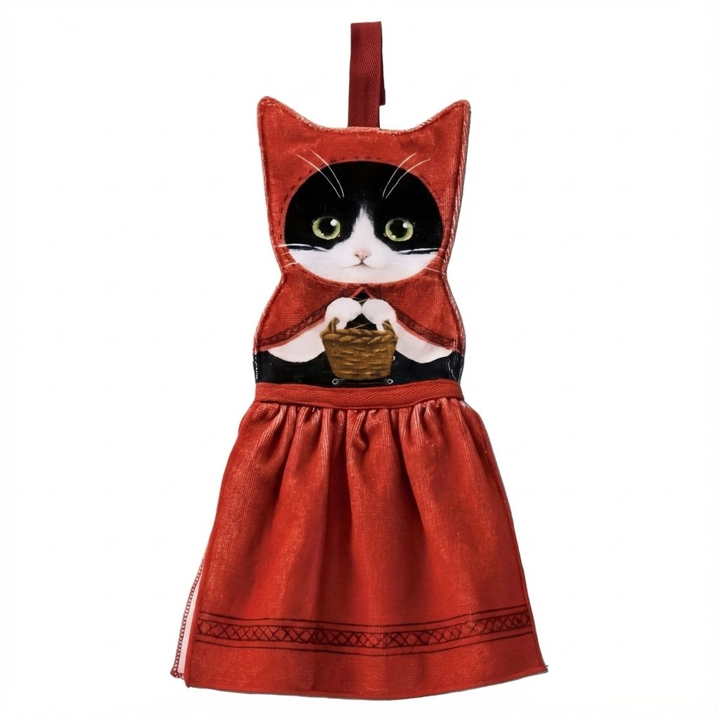 PurrfectlyClean – Humorous Cat Print Hand Towels – Little Red Hood Cat