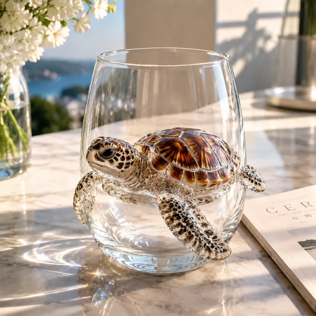 Poseidon's Pour – Artisan Ocean Glass – Turtle / Buy 1