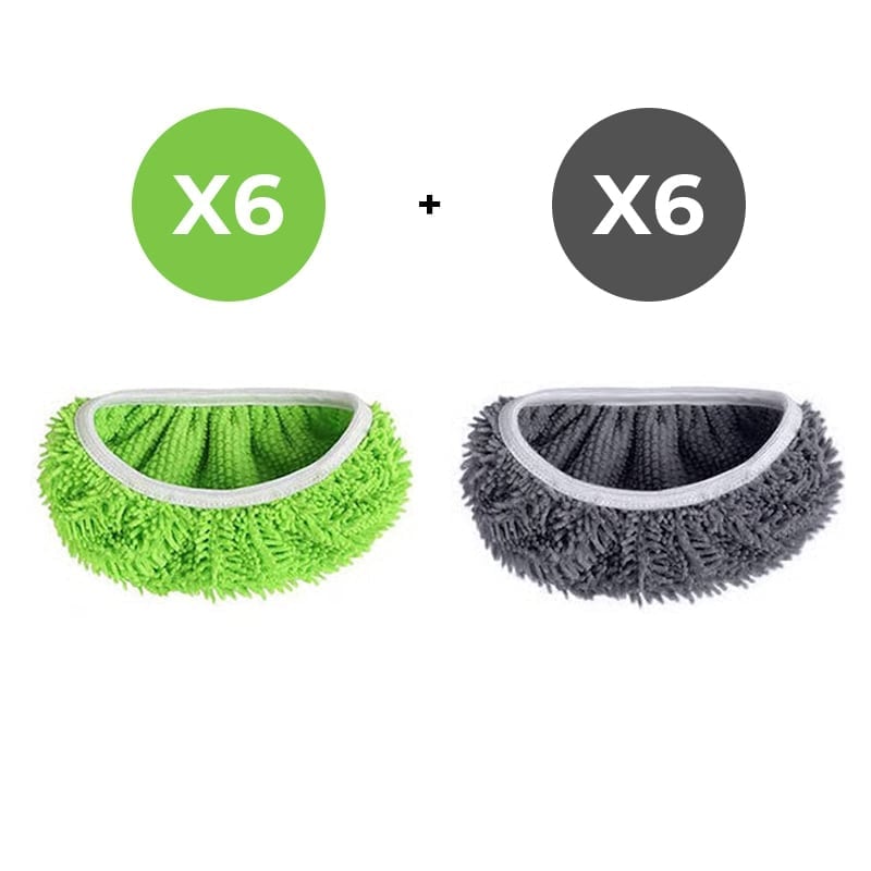 SparkleMop - Reusable Microfiber Floor Pads – Green*6 pcs+Gray*6 pcs