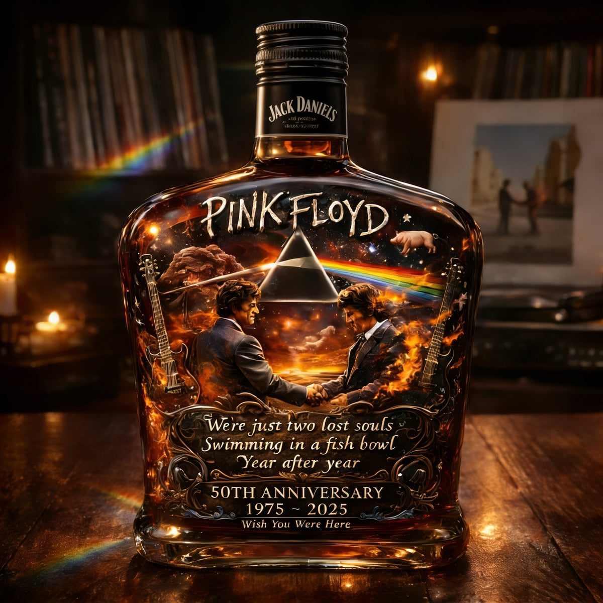 Pink Floyd – “Wish You Were Here” 50th Anniversary Collector’s Whiskey Bottle – Jack Daniel's