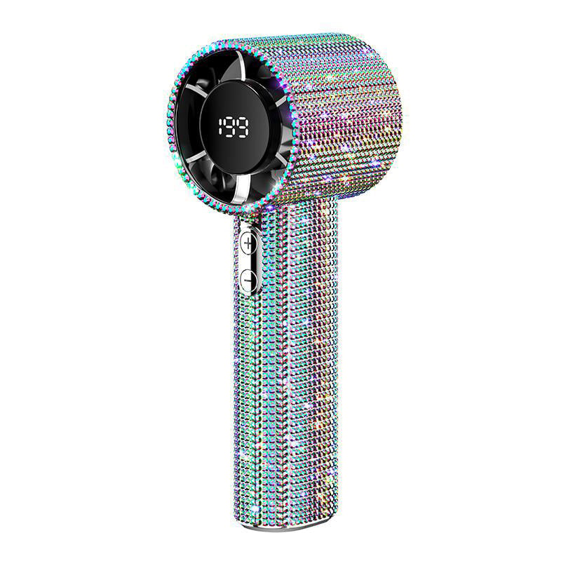BreezeLux – Luxury Rechargeable Handheld Turbo Fan – S5 Colorful Diamond