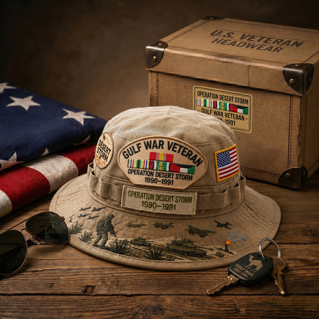 StormHonor – Gulf War Veteran Tribute Boonie Hat – Claasic / One Size Fits Most (Circumference 21 5/8"- Circumference 24 1/8")