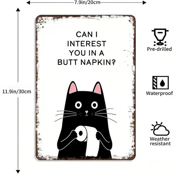 NoirWhiskers - Vintage Cat Wall Art – H