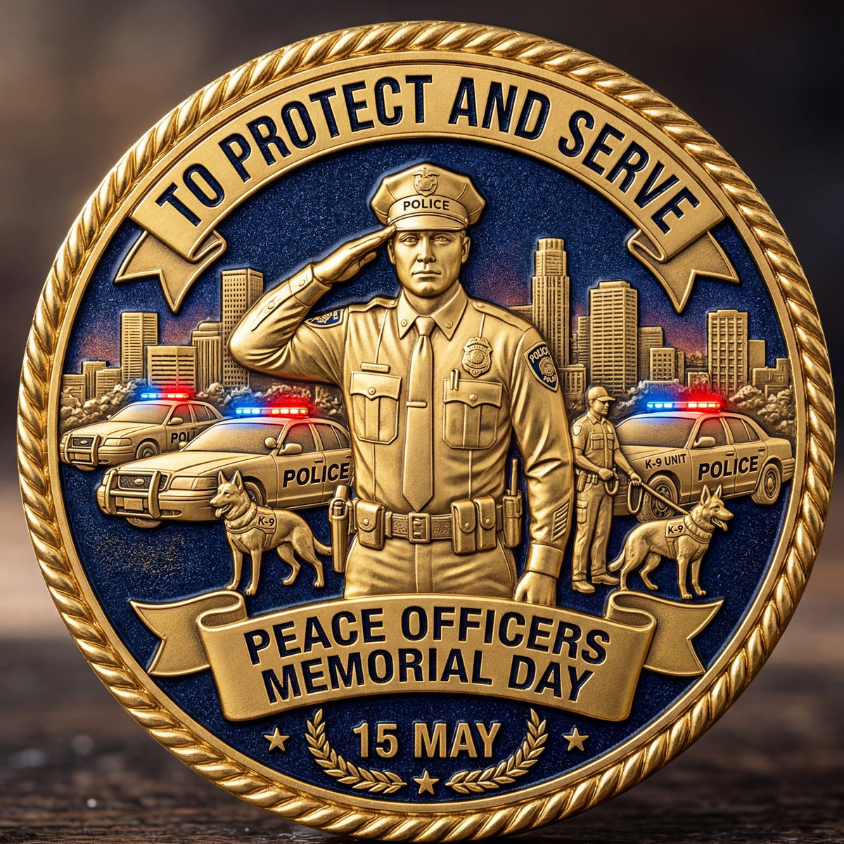 ValorBadge - Police Memorial Challenge Coin – Blue Lives Remembered – Buy 1 Coin