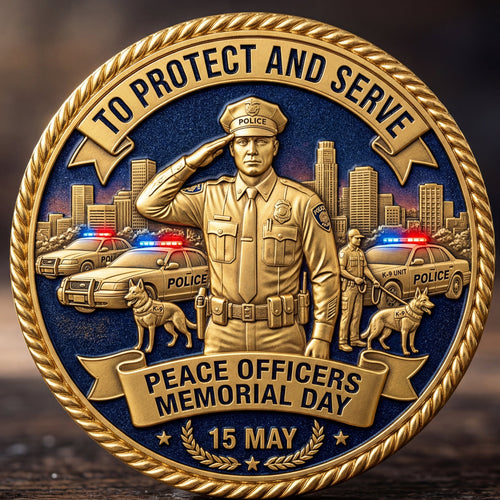 ValorBadge - Police Memorial Challenge Coin – Blue Lives Remembered – Buy 1 Coin