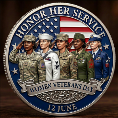ValorRose – Female Veteran Tribute Challenge Coin – 1 Coin