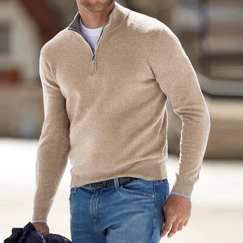 Santous Zip-Up Sweater – Beige / S