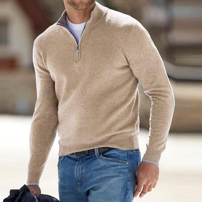 Santous Zip-Up Sweater – Beige / S