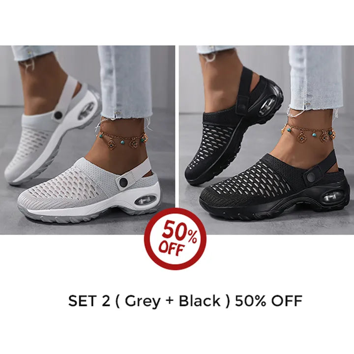 VistaWalk – Pressure-Reducing Orthopedic Clogs – Set 2 (Grey + Black) / 5.5