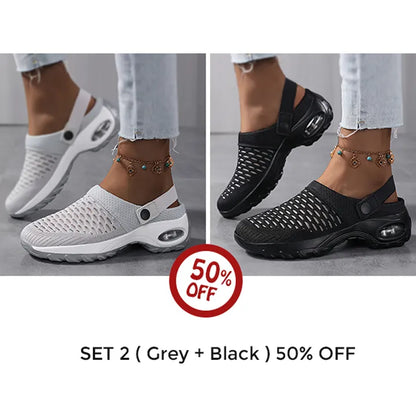VistaWalk – Pressure-Reducing Orthopedic Clogs – Set 2 (Grey + Black) / 5.5