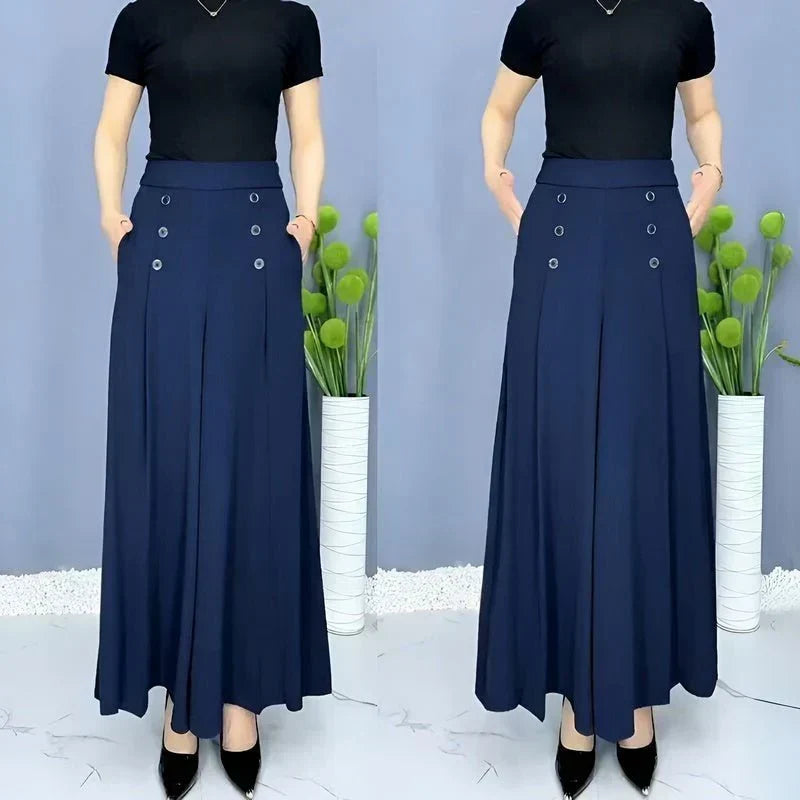 BelleFlow – Flattering Wide Leg Comfort Trousers – Blue / XS