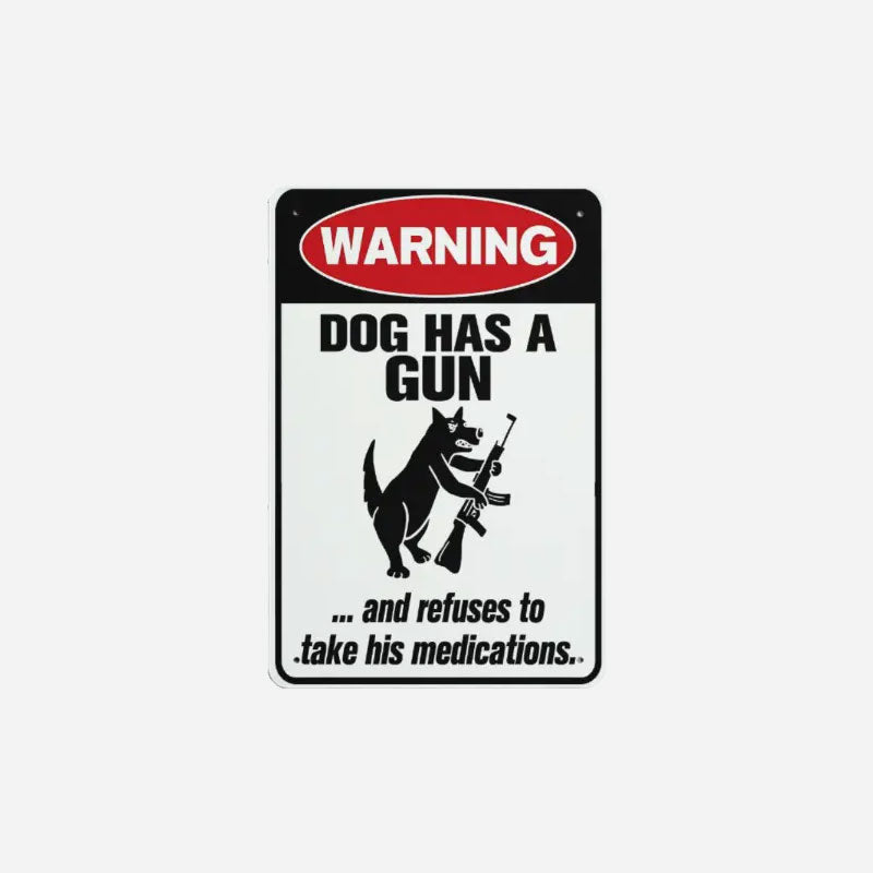 WittyGuard – Funny Dog Warning Sign – Dog / S（6*8in）
