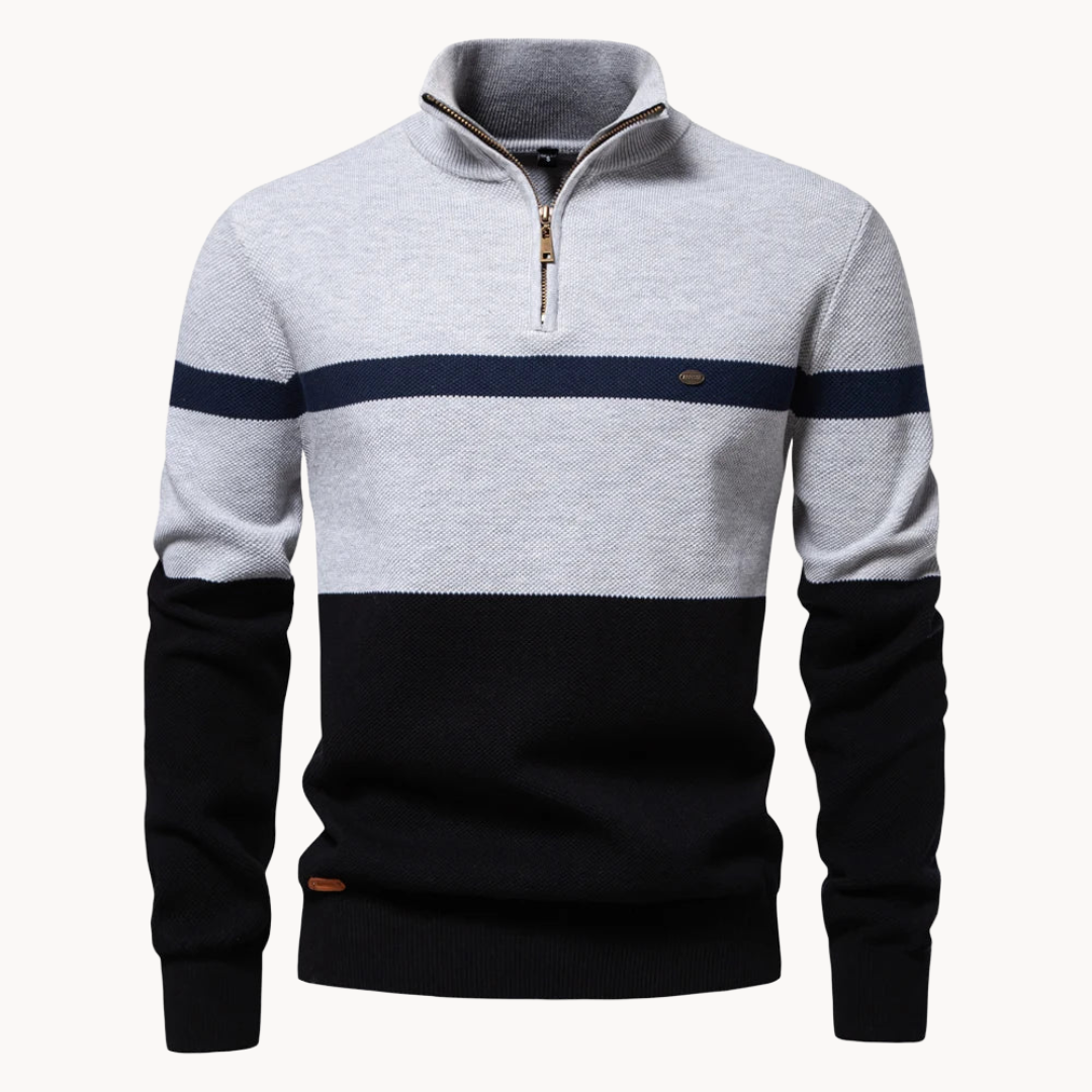 Connor Quarter Zip Sweater – Grey / S