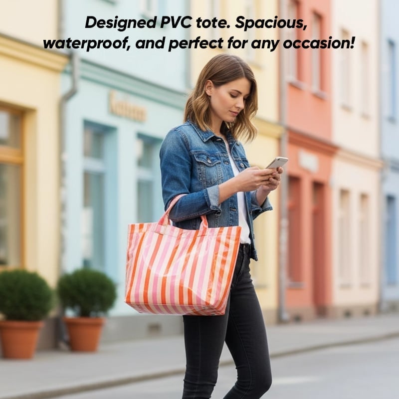 CarryWave – Durable Canvas Striped Tote Bag – image 17
