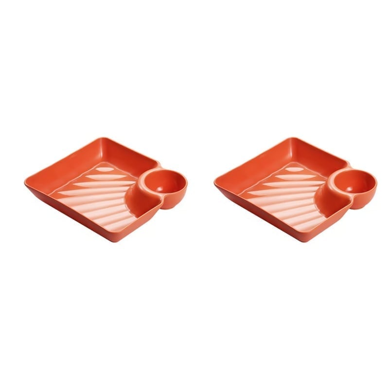 DipMate – Smart Sauce Separated Plate – Orange *2