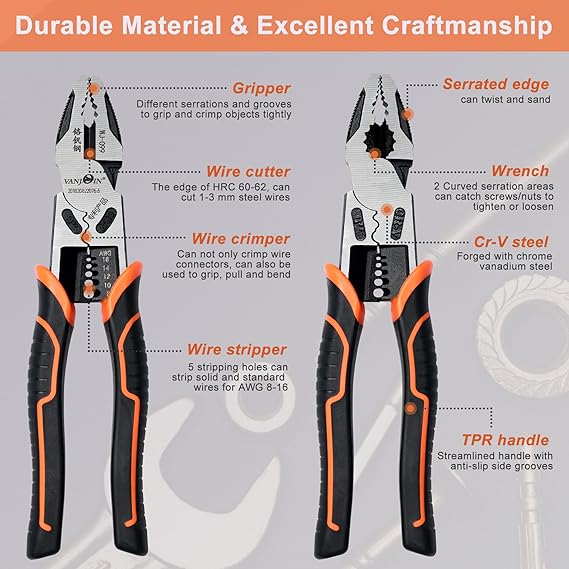 GripMaster – Heavy Duty Multi-Function Lineman Plier – image 9