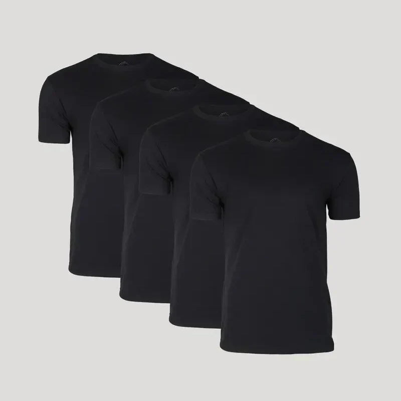 PrimeWear – Athletic Comfort Short Sleeve T Shirt Pack – All Black / S