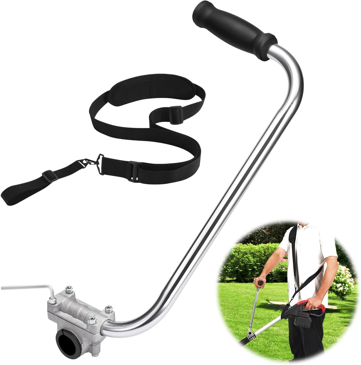 AuraGrip – Ergonomic String Trimmer Handle Extension – String trimmer handle with shoulder strap