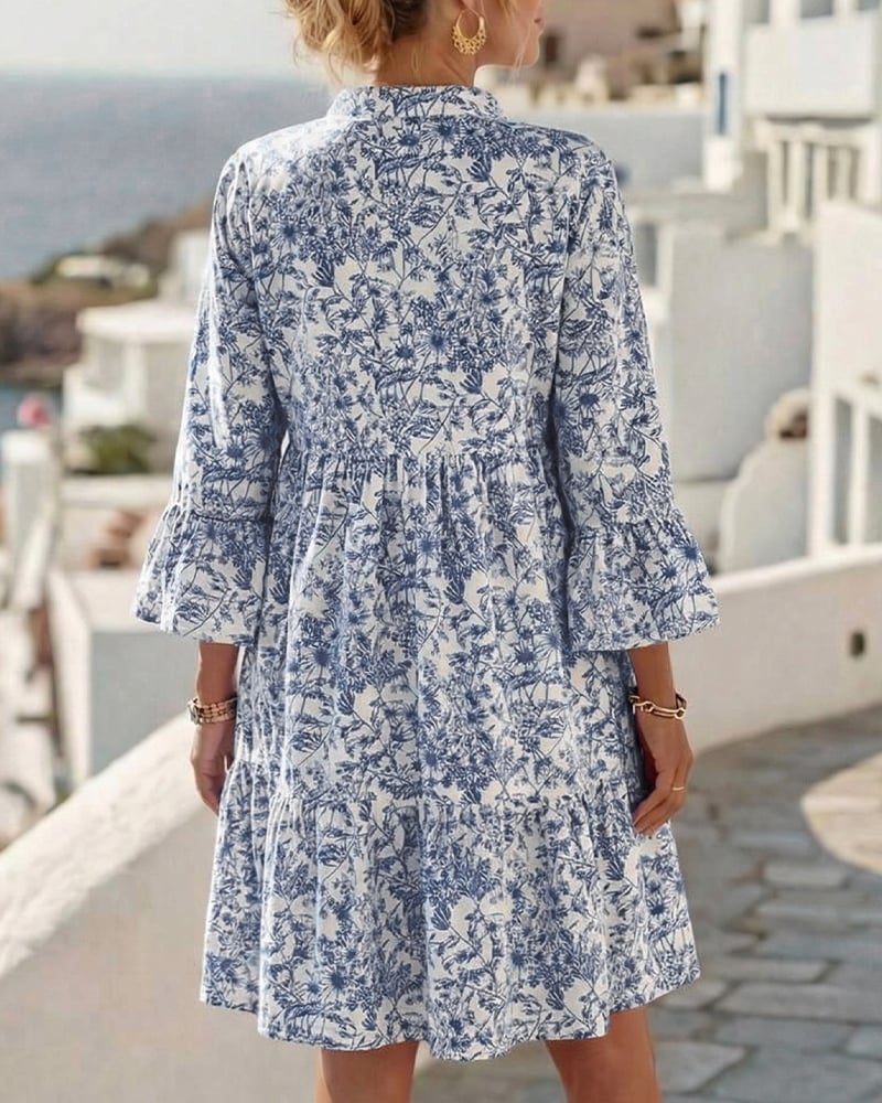 BloomLayer – Floral Tiered V-Neck Dress – image 13