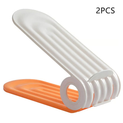 ShoeStack – Space Saving Storage Rack – Orange / 1 Set (2PCS)