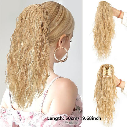 SilkiPony – Natural Hair Ponytail Extension – Blonde 3 short style