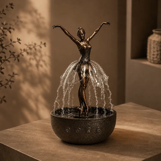 TranquilTwirl - LED Ballet Fountain – 11.8” H × 7.3” W / Buy 1