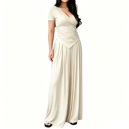 MaisonLuxe – Sophisticated Wrap Top & Wide Leg Pants Set – image 9