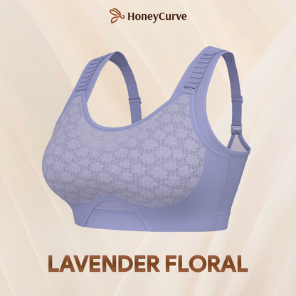 CurveCharm Pro – Soft Lift Comfort Bra – Lavender Floral / 30
