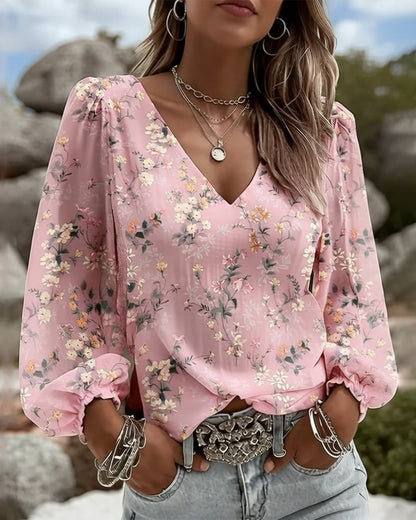 LunaPuff Chic – V-Neck Casual Blouse – image 9