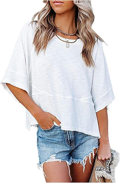 BellAura – Solid Color Bell Sleeve T-Shirt – image 3