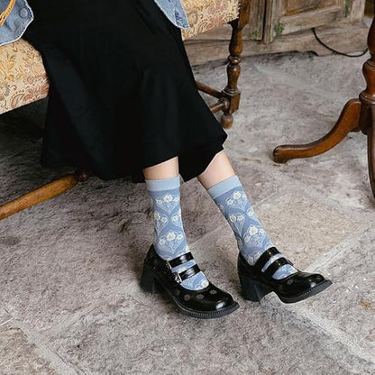 LumeFlora – Soft Cotton Embroidered Flower Socks – image 35
