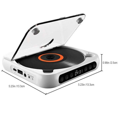 DiscWave – Compact CD Player for Home & Travel – White