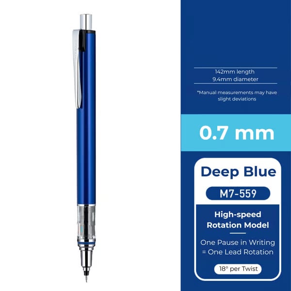 WritePro – Advance Mechanical Pencil M5-559, 0.3 mm – 0.7 mm – Deep Blue 0.7 mm