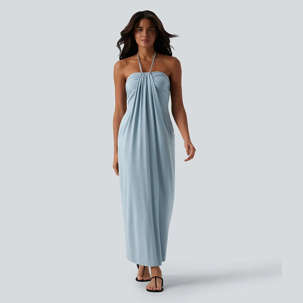 HalterTie – Elegant Back Maxi Dress with Pockets – image 15