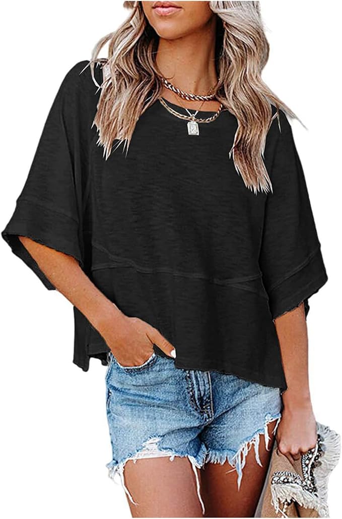 BellAura – Solid Color Bell Sleeve T-Shirt – image 5