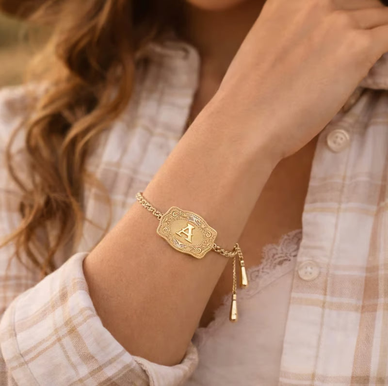 GlobeStyle – Premium Initial Embossed Bracelet – image 2