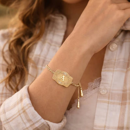 GlobeStyle – Premium Initial Embossed Bracelet – image 2