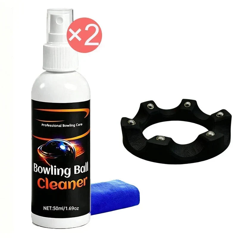 HookRestore – Bowling Ball Care System – 50ml+Towel+  360° Rotating Holder【Bowling Ball Cleaning Kit】 / Buy 2