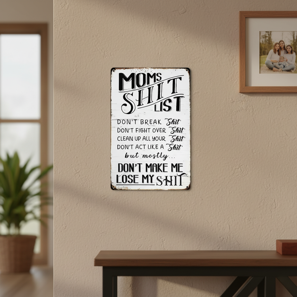 MamaRules – Rustic Funny Home Sign – image 3