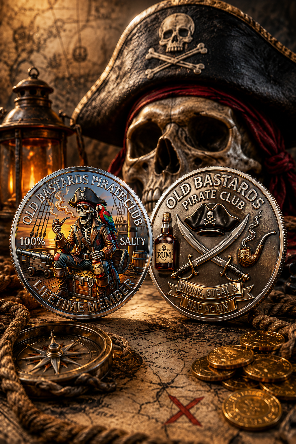 RumRaider – Double-Sided Pirate Challenge Coin – image 3