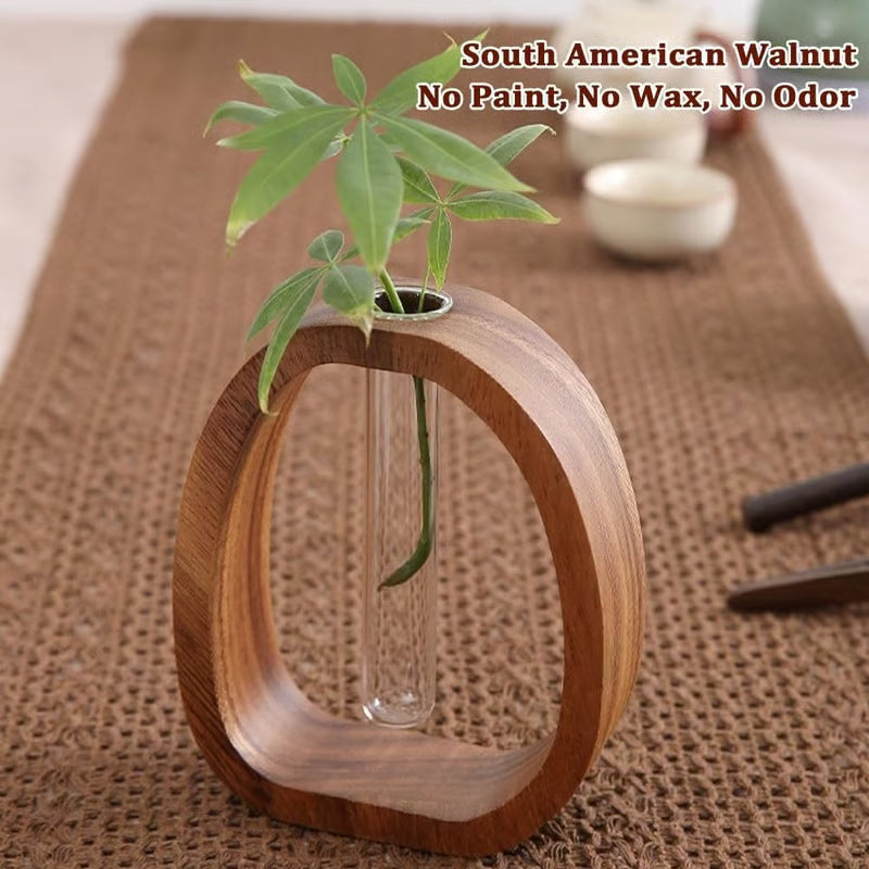 NatureNest – Solid Wood Glass Flower Vase – image 9