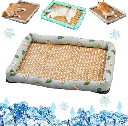 CoolNest – Breathable Rattan Cooling Pet Bed – Avocado / S (40*30cm)